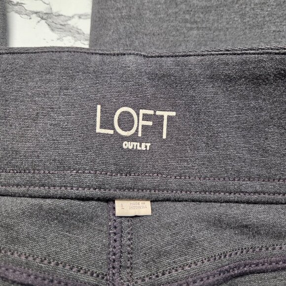 Loft Outlet Large Dark Gray Pull On Casual Mid Rise Ankle Leggings - Picture 9 of 11